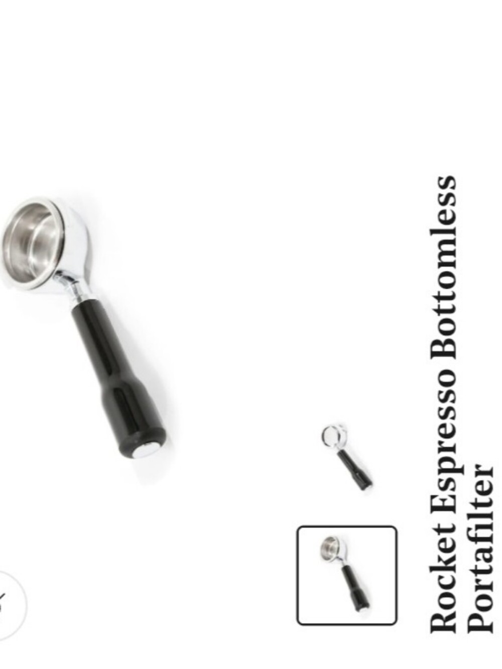 Chrome Espresso Bottomless Portafilter  & Dual Shot Non Pressurized Filter 54 mm